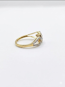 Bague en or massif 14 carats avec diamant de laboratoire, bague feuille de diamant taille marquise, bague de fiançailles en grappe, bijou de déclaration inspiré de la nature, cadeau de mariage - Product Image 6