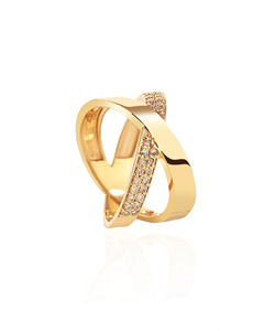 Luxury Round Pave Diamond Criss <b>Cross</b> <b>Ring</b> 10K 14K 18K Gold 925 935 <b>Silver</b> X Shape Statement Band Fine Jewelry - Product Image 4