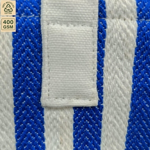 Custom Embroidered 12 Oz Striped <b>Canvas</b> Beach Tote Bag 35x29x12 cm Zipper Jute Handles Wholesale OEM ODM Manufacturer Exporter - Product Image 2