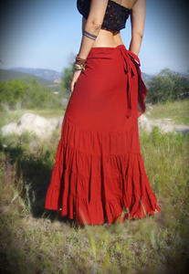 Jupe longue bohème en coton asymétrique, jupe de festival bohème fluide taille haute, cadeau pour elle à prix de gros - Product Image 4