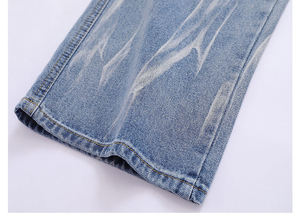 Pantalones Vaqueros Rectos para Hombre, Cintura Media, Ecológicos, Transpirables, Corte Holgado, Estilo Retro, Ropa Urbana, Personalizados con Estampado - Product Image 5