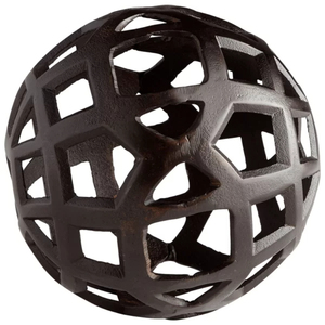 Sculpture géométrique creuse en aluminium noir, décoration royale pour la maison, pièce maîtresse pour console, salon, chambre, art moderne - Product Image 3