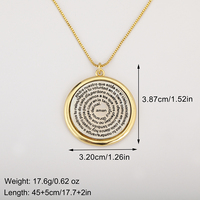 Collier pendentif QIKU unique en cuivre plaqué or 18 carats avec lettres rondes/croix/papillon et zircon, cadeau pour femme