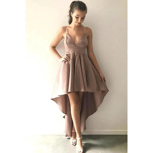 Robe de soirée élégante à bretelles spaghetti et coupe asymétrique pour femme - Product Image 3