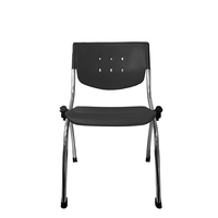 Chaise empilable commerciale robuste au design moderne, construction en plastique et acier, chariot de transport facile, nettoyage facile, certifiée ISO 9001:2015, pour salle d'attente