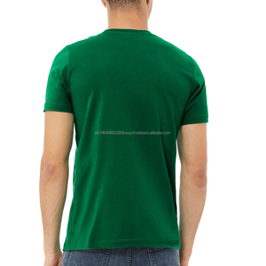 Camiseta Verde Sólido para Hombre, Corte Regular, Elegante, de Algodón, Camiseta Personalizada con Cuello Redondo de Polialgodón para Hombre - Product Image 3