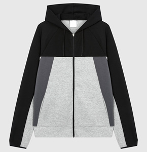 เสื้อฮู้ดดี้ผ้าฝ้ายคุณภาพสูงขนาดใหญ่พิเศษ พร้อมซิปคู่แบบสั่งทำพิเศษ ทรงครอป ซิปยาว  ผ้าหนา - Product Image 6