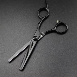 Service OEM, qualité professionnelle, ciseaux à effiler en acier japonais noir pour la coupe de cheveux de barbier - Product Image 2
