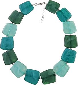 Necklace for Women Colorful Chunky <b>Square</b> Round Shaped Beaded Necklace Boho Jewelry Holiday Party - Product Image 4