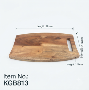 Planche à servir artisanale en bois de manguier 38x24cm, planche à découper en bois, plateau à charcuterie et fromages, plateau de service de cuisine - Product Image 5