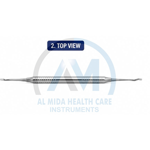 คู่มือการใช้งานอุปกรณ์ผ่าตัดทางทันตกรรมแบบสองด้านของ Al Mida Healthcare มุมมองด้านหน้า ด้ามจับทำจากสแตนเลส ดีไซน์ปลายสองด้าน ได้รับการรับรองมาตรฐาน CE - Product Image 4
