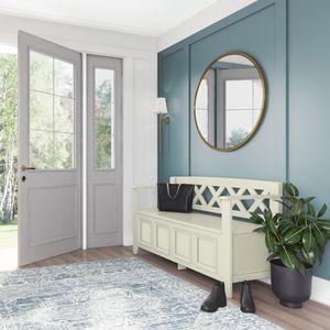 Antique White Amherst <b>Entryway</b> Storage <b>Bench</b> Practical Shoe Rack with Stylish Design - Product Image 1