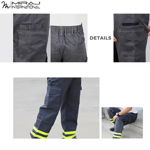 Pantalones de Trabajo para Hombre, Cómodos, de Alta Calidad, en Oferta, Color Amarillo Fluorescente, Diseño Personalizado, Cintas Reflectantes, Múltiples Bolsillos - Product Image 5