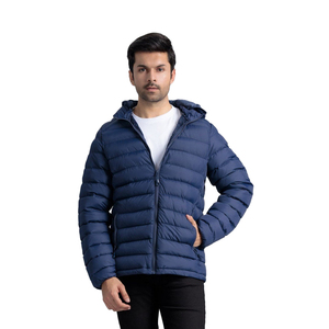 Chaqueta Acolchada de Invierno para Hombre, Personalizada por el Fabricante, Brillante, con Capucha, Gruesa, Negra, Tipo Burbuja - Product Image 1