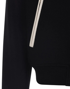 High Quality <b>Men's</b> Black Bomber <b>Jacket</b> With <b>Cream</b> Shoulder Panels And Zipper Pockets Turn-down Collar Casual Autumn Style - Product Image 4