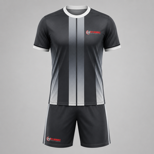Conjunto de Camiseta y Pantalones Cortos de Fútbol Unisex Fly Humble en Negro y Verde, Transpirable, Ajuste Atlético, para Todas las Temporadas, Impresión Sublimada, 100% Poliéster - Product Image 5