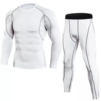 Survêtement de compression pour homme de haute qualité, respirant, anti-plis, séchage rapide, tissu extensible Spandex/Nylon, pour le sport et l'entraînement en salle de sport