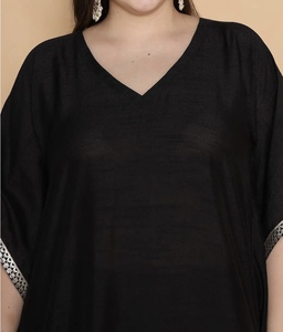 Luxury Kaftan Abaya Handmade Moroccan Arabian kaftan Dress Long Sleeve V Neck Polyester Regular Fit Casual Evening Party <b>Flared</b> - Product Image 4