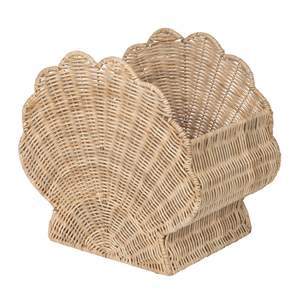 Cesta de Almacenamiento de Mimbre con Borde Festoneado, Contenedor Ecológico para Juguetes de Niños, Organizador Decorativo para Libros de Guardería y Porta Revistas - Product Image 1