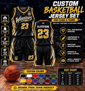Ensemble de maillots de basket-ball unisexes personnalisés, noir et violet, respirant, grande taille, % polyester, vêtements de sport pour toutes les saisons - Product Image 6
