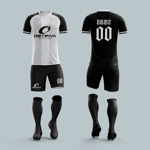Uniforme de football respirant pour adulte, coupe classique, unisexe, 100% polyester, manches courtes, logo sur le devant, séchage rapide, service OEM - Product Image 4