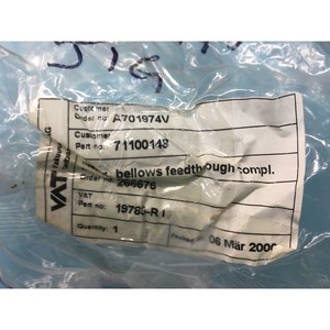 VAT 71100148 BELLOWS FEEDTHROUGH COMPL, 19785-R1 - อุปกรณ์และชิ้นส่วนเซมิคอนดักเตอร์ระดับโลกที่เชื่อถือได้ - Product Image 4