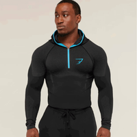   Sudadera con Capucha y Cremallera para Hombre 5.0 SH-ARK, Estampada, Ajustada, de Secado Rápido, Transpirable, Compresión, Capa Base Deportiva