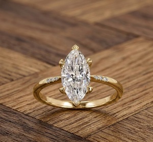 Bague de fiançailles en or massif 10K certifiée IGI avec diamant de laboratoire véritable 3,03 carats, taille marquise, couleur E, pureté VS1 – Cadeau d'anniversaire - Product Image 4
