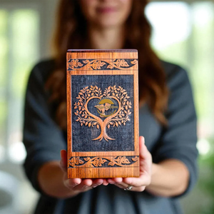 Handcrafted life <b>tree</b> heart urn & Natural Wood Cremation Urn Blue Epoxy Ashes Box Artistic Funeral Memorial Keepsake by AYAANS - Product Image 2