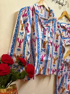 Ensemble de pyjama en coton 100% imprimé léopard coloré pour femmes, vêtements de nuit de luxe, manches longues, boutons, doux, respirant, vêtements de détente écologiques - Product Image 6