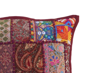 Surtido Sari Patchwork funda de cojín bordado Patchwork funda de almohada Sari funda de cojín - Product Image 4