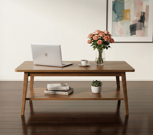 Eco-Friendly Modern Convertible Coffee <b>Table</b> <b>with</b> <b>Storage</b> Wholesale 2-Tier Open Design Rectangular Wooden <b>Table</b> - Product Image 1