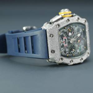 Montre d'affaires en alliage de diamant Moissanite de qualité supérieure Montre Richard faite à la main Mouvement à quartz de luxe glacé Montre personnalisée - Product Image 2