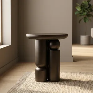 Table d'appoint en bois minimaliste moderne, meubles de salon faits à la main - Product Image 6