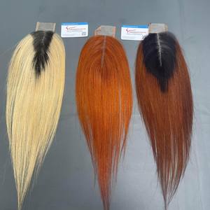100% ต่อผมมนุษย์แบบมัดผมแบบตรงนิ้วทำจากสวิสเอชดีปิดลูกไม้ - Product Image 2
