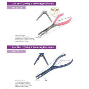 Alicates de punta plana para extensiones de cabello con mango rosa – Herramienta profesional de acero inoxidable para crimpado y extracción de microanillos y nanoanillos - Product Image 6