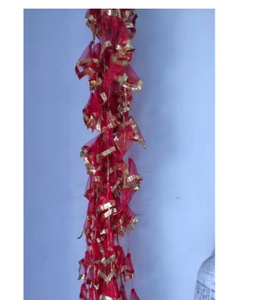 Décoration murale traditionnelle chinoise du Nouvel An avec pompons rouges et dorés pour la maison, pièce à vivre intérieure - Product Image 2