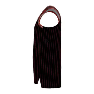 Custom Basketball Jersey Men's Sleeveless Sublimated Print Striped Black Red Custom Number Breathable Polyester Tank <b>Top</b> - Product Image 3