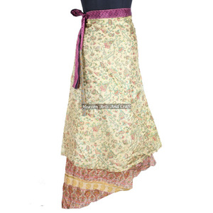New Stylish Recycled Reversible Silk Sari <b>Wrap</b> <b>Skirts</b> Reversible Silk Magic 38 Inch <b>Wrap</b> <b>Skirt</b> Halter Tube Indian Handmade - Product Image 2