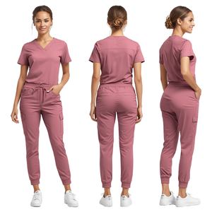 Uniforme Médico Premium para Mujer, Color Rosa Empolvado, Ligero, Elástico, Profesional, con Pantalones Tipo Jogger - Product Image 4