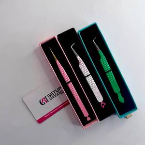 Pince à cils GETUP BROSONS en acier inoxydable à pointe lisse, emballage individuel de précision, logo personnalisé avec découpe sur mesure - Product Image 3