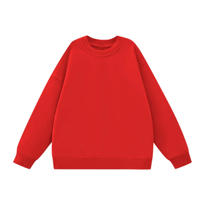 ชุดเด็กแบบกำหนดเอง 330 กรัม สไตล์ใหม่สำหรับฤดูใบไม้ผลิและฤดูใบไม้ร่วง เสื้อสเวตเชิ้ตคอกลมแขนยาวสีพื้นเรียบง่าย - Product Image 3