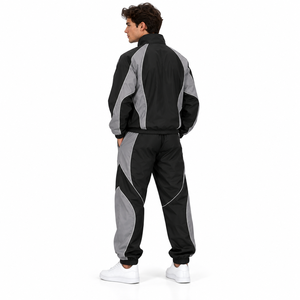 Custom <b>Men</b> Tracksuit Windbreaker Nylon <b>Jacket</b> Warm Up Pants Set <b>Reflective</b> Piping Custom <b>Mens</b> Streetwear Athletic Tracksuit - Product Image 6