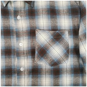 เสื้อเชิ้ตผู้ชายสไตล์สตรีทแวร์ลายสก็อต แขนยาว ปกคอพับ ขอบดิบ ผ้าฝ้ายทอลายตารางแฟชั่น ทรงอเมริกัน - Product Image 6