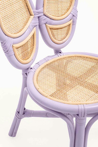 Chaise enfant en rotin papillon violet, chaise en osier pour chambre d'enfant, siège pour tout-petit, meubles en rotin faits à la main, décoration - Product Image 6