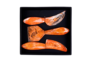 Classic Royal Elegant Multi-color <b>Cheese</b> <b>Knife</b> <b>Set</b> Handmade Polished Luxurious Peach Resin Eco-Friendly Dishwasher Safe European - Product Image 2