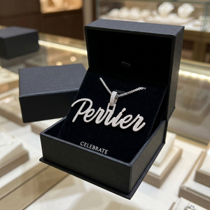 Pendentif personnalisé en argent 925 avec initiale en lettres cursive sertie de diamants de laboratoire, bijoux fins, colliers, breloques pour cadeau personnalisé - Product Image 5