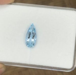 Piedra Preciosa de Aguamarina Natural, Corte Pera, 2.31 Quilates, 14x6mm, Color Azul Premium para Joyería - Product Image 2