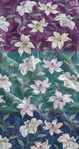 Aura Botanica Ombr Organza Foliage En Dgrad Pure Organza Watercolor Horizon Tri-Color Gradient Leaf Plain 100% Viscose - Product Image 3