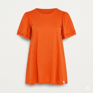 Custom <b>Women</b> Vintage <b>Orange</b> T-Shirt Quick Dry Breathable Solid Color Slim Fit Lightweight High Quality Summer <b>Top</b> 100% Cotton - Product Image 1